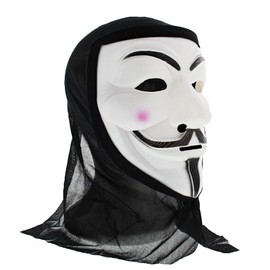 Zac's Alter Ego Anonymous Guy Fawkes Mask with Black Cloth to Cover Head
