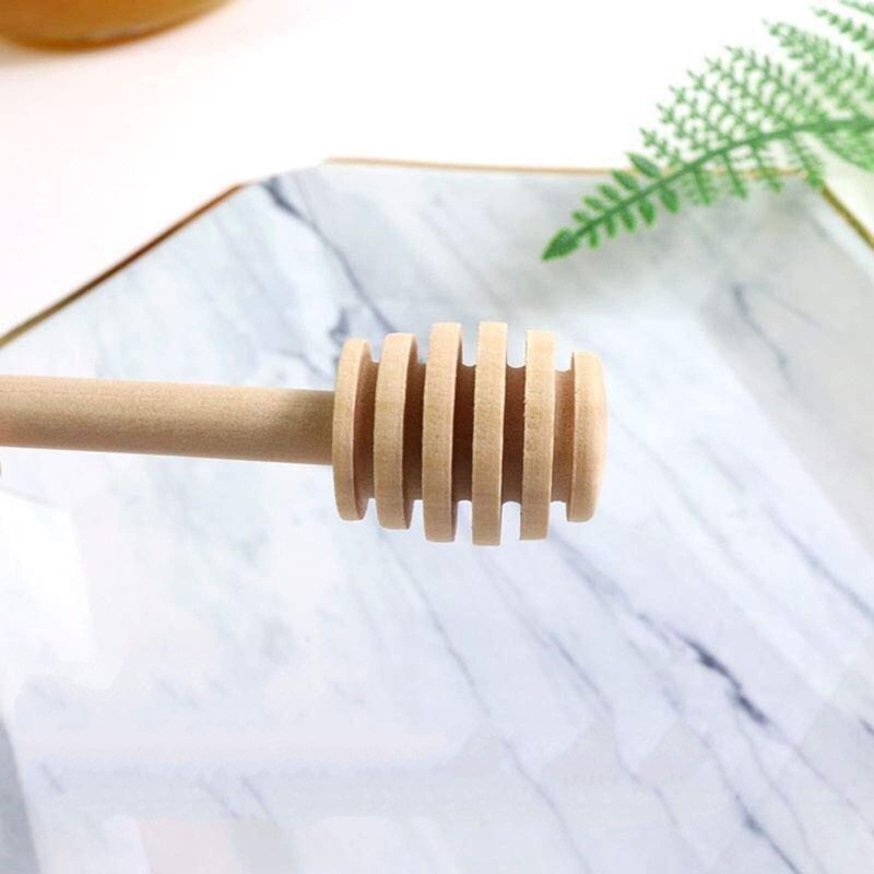 Wooden Honey Dipper Stick Collecting Dispensing Drizzling Jam Portable Wedding