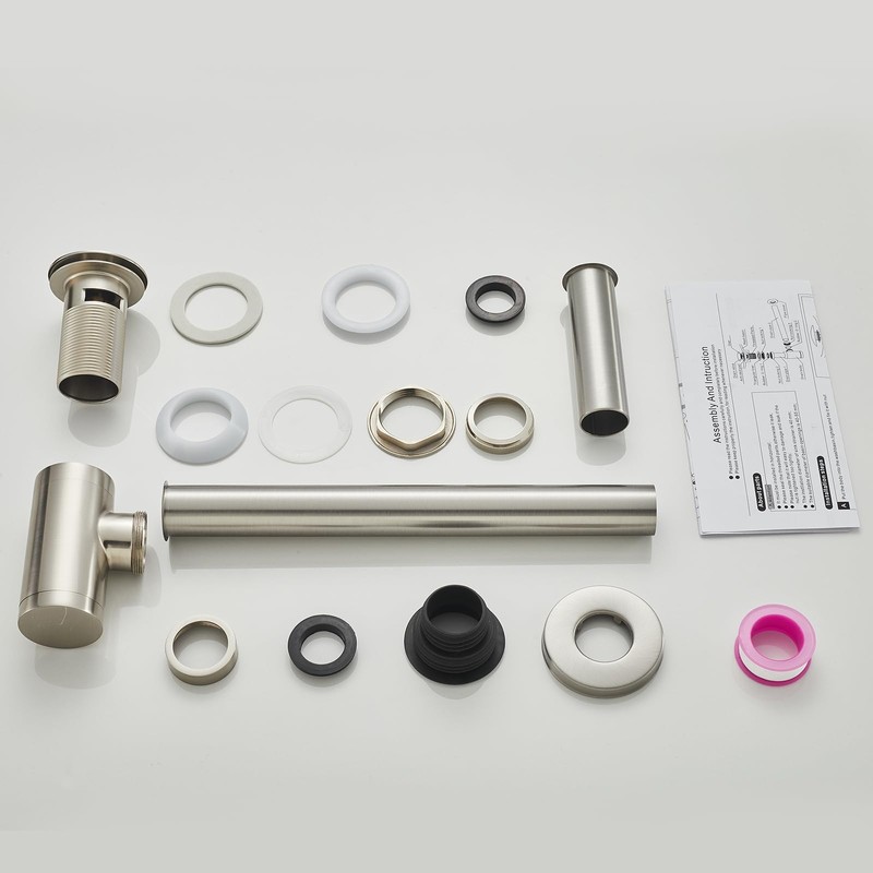 TSIBOMU Bathroom Basin Sink Waste P-Trap Drain Kit, Adjustable Bottle