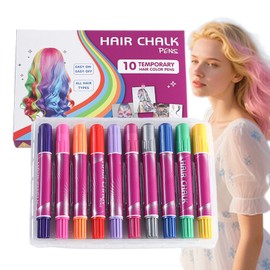 Temporary Hair Color | 10 Colors Hair Dye Markers,Washable Coloring Markers, Fun Toy, Makeup Kit for Adults Kids Teens Girls