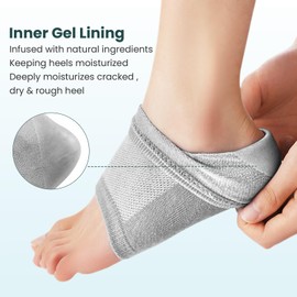 Moisturizing Heel Socks for Cracked Heel Treatment - Promifun 2 Pairs Heel Socks for Dry Cracked Feet - Cracked Heel Repair for Women & Men(Gray)