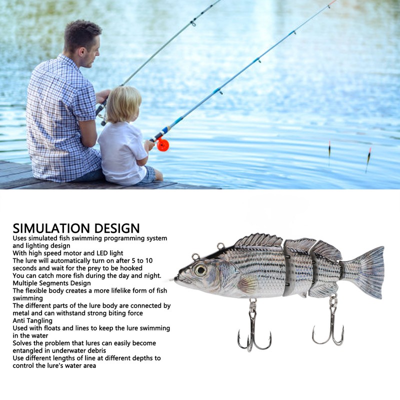 Robotic Swimming Fishing Lure Self Swimming Electronic Fishing Bait USB