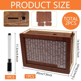 Wooden Money Box with Counter, Money Box Children with Savings Target and Numbers, Wooden Coin Bank, Money Box Storage Box for Girls Boys Birthday Favours