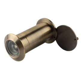 Safety Door Viewer,Solid Brass 220-degree Door Viewer/Peephole with Heavy Duty Rotating Privacy Cover Doors, Durable Door Viewer for Home Office Hotel Lengthen Type 28mm (Green Bronze)