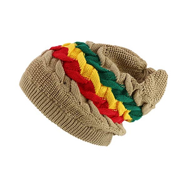 Armycrew RGY Cable Knit Dreadlock Deep Skull 100% Cotton Rasta