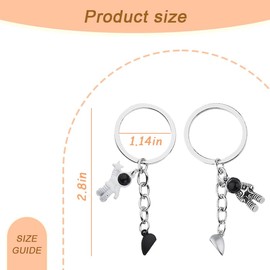 Matching Keychains for Couple Husband Wife Boyfriend Girlfriend Valentines Day Gifts for Her Him Anniversary Wedding Gifts for Husband Wife Couples Astronaut Keychain Accessories for Space Lovers