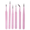 Pack of 6 Tweezers Point, Tip Tweezers, Eyelash Tweezers, Precise