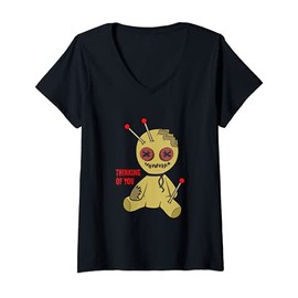Womens voodoo doll - funny text - relationship - cute - funny -cool V-Neck T-Shirt