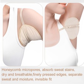 UEIOAVL 1 Paar Achselschweißabsorbierende Pads mit Riemen Achselschweißabsorbierende Pads aus Baumwolle Schweißschutz wiederverwendbar für Männer und Frauen (Hautfarbe)