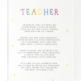 Lula Design TEACHER A4 or A5 UNFRAMED PRINT, School Leavers Gift, Gift for Teacher, Print for Teacher, School Leavers Print, Poem for teacher