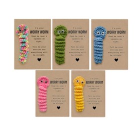 Worry Worm, Mental Health, Positivity Gift, Thinking of You, Pocket Hug, Worry, anxiety, Sensory, Fidget, Comfort, Stress Relief Gift (Rainbow)