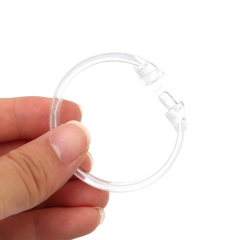 Benytro 24 Pcs Durable Clear Plastic Shower Curtain Rings,O-Shape PP