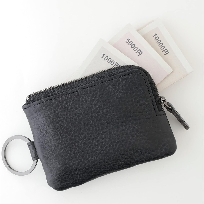 Slip-On AZ Key Pouch, Solid Black, A-IAZ-4506, Genuine Leather, Key