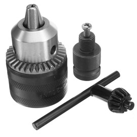 Mesee 1.5-13mm Capacity 1/2-20UNF Mount Drill Chuck with Chuck Key and 1/2 Inch Square Female Adapter for Air Impact Wrench Converter Conversion Tool