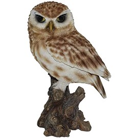 Brown Owl On Stump - Small Statue