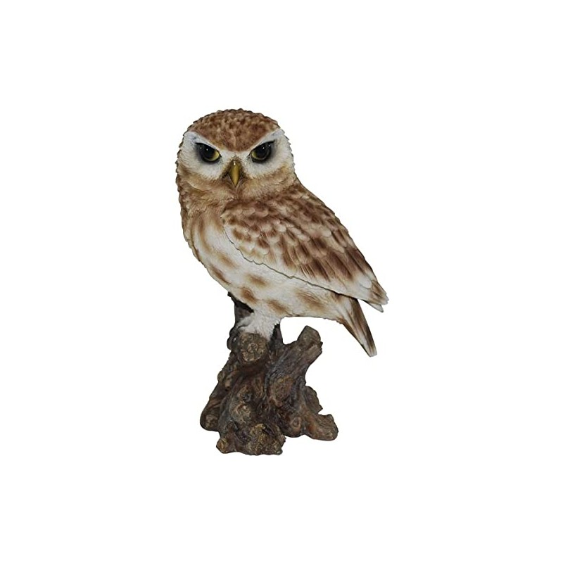 Brown Owl On Stump - Small Statue