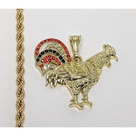 Plated Rooster Rope/Braided 4mm Chain Necklace - Chain Size: 21"- 22.5"