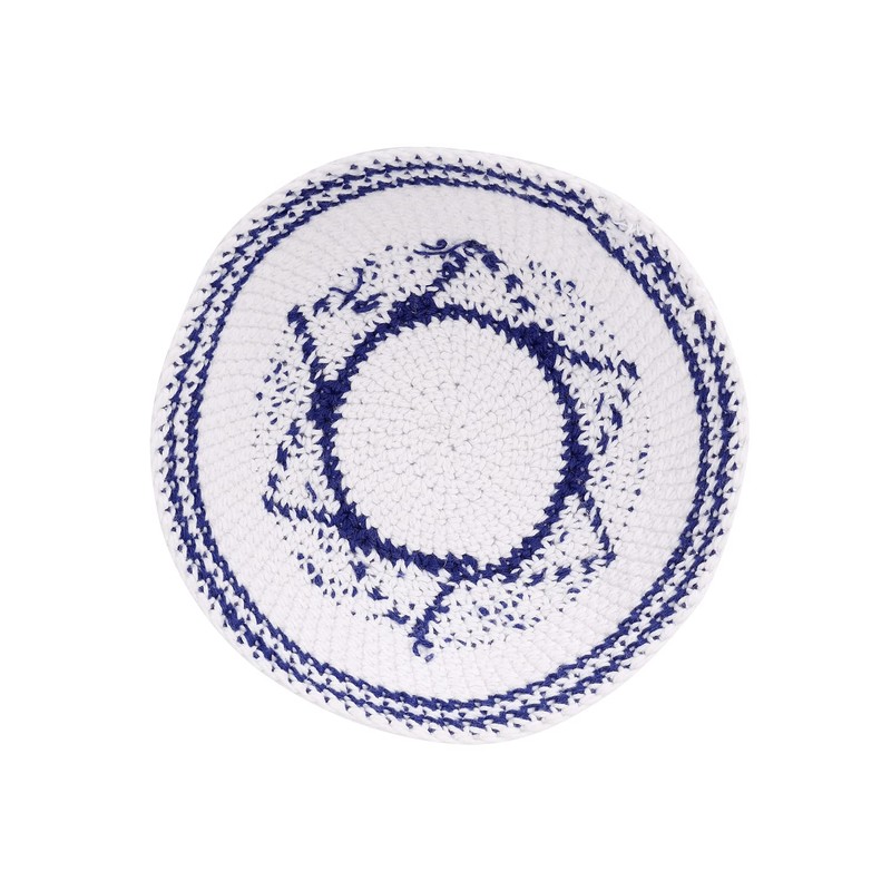 BRTAGG Star of David Kippah, 100% Cotton, White And Blue