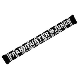 Eintracht Frankfurt Frankfurter Boys Fan Scarf, Stadium Scarf Hurra the Frankfurter sind dain in den Colours Black and White, Black, white, Unit size