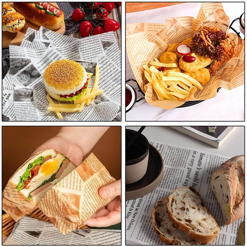 200PCS Greaseproof Non-Stick Baking Paper for Sandwiches Picnics Parties Restaurants