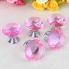 10Pcs Crystal Cabinet Knobs,30mm/1.18inch Pink Diamond Decorative Pulls Handles Diamond