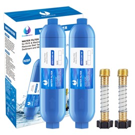 EauSerene Rv Water Filter 2pcs and Plastic Hose 2pcs, Reduces Bad Taste, Odor, Chlorine, Sediment and More