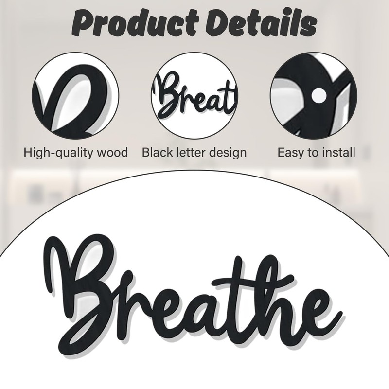 Bathroom Wall Art, Bathroom Quotes Wall Stickers, Breathe Relax Soak