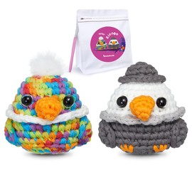 Mintion Crochet Animal Kits, Crochet Kit for Beginners Kids, Crocheting Kit for Starters with Step-by-Step Video Tutorials, Beginner Crochet Kit for Adults (Eagle & Parrot)