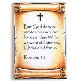 Romans 5:8 Bible Verse Fridge Magnet (2.5 x 3.5 inches)