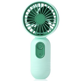 Rossesay Mini Portable Fan Bulk Cute Handheld Lightweight Small Little Personal Hand Eyelash Fan 3 Speeds USB Rechargeable for Women Men Indoor Outdoor Makeup Travel (Green,1 Pcs)