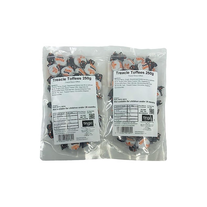 WALKERS NONSUCH TOFFEE Walker's Nonsuch Treacle Toffees Dabs 500g