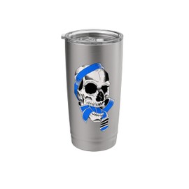 Brazillian Jiu-jitsu Skull with BJJ Blue belt Stainless Steel Insulated Tumbler