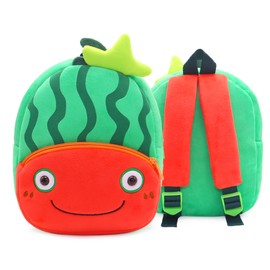 REX-SANTO Animal Toddler Backpack for Kids,Cute Plush Cartoon Mini Backpack for Kids,Little Toddler Bookbag Ages 2-6 Years(Watermellon)