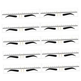 Healeved 10pcs Yellow PVC Eyebrow Ruler Set Measurement Tool for Eyebrow Shaping and Designing for Microblading and Makeup Application