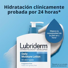 Lubriderm, Loción de Humectación Diaria Libre de Fragancia + Pro-Cerámida, Manteca de Karité y Glicerina, Loción para Cara, Manos y Cuerpo para Piel S
