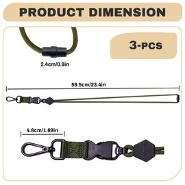 3 Packs Green Quick Release Neck Lanyard for ID Holder, Adjustable Breakaway Lanyards for ID Badges with Detachable Buckle & Metal Hook, Heavy Duty Key Lanyard for Women Men Cell Phones Work (Green)