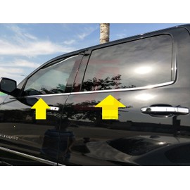 Sizver Polished Stainless Steel Window Sills Trims For 2014-2018 Chevy Silverado 1500 Crew 4DR GMC Sierra 1500/2500HD/3500HD