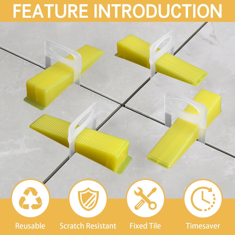 Storystore Tile Leveling System Tile Wedges, Reusable Tile Wedges Leveler