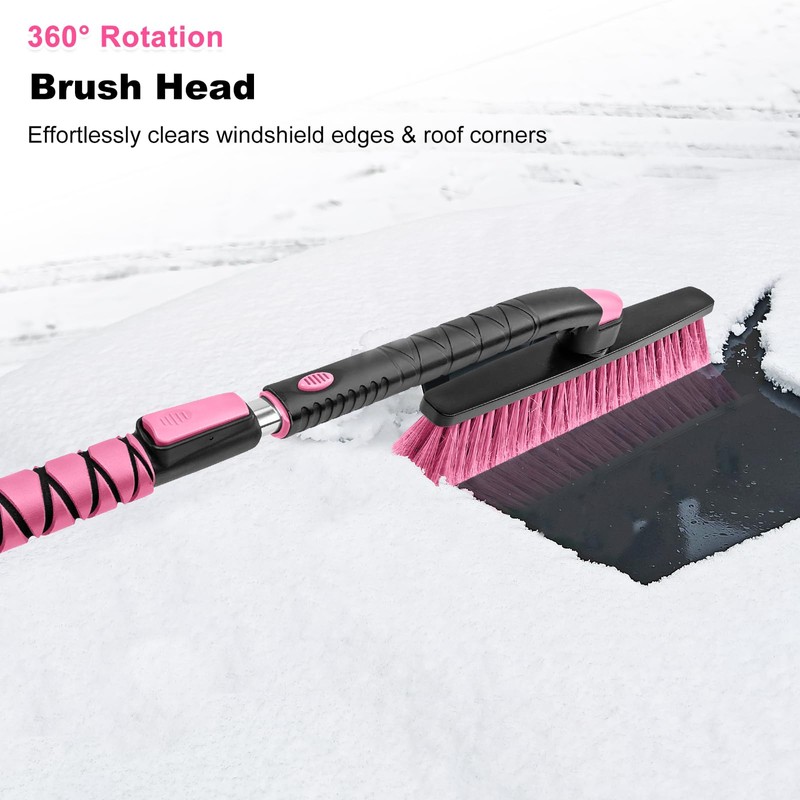 HEEYA 48 Inch Long Snow Brush for SUV, Extendable Ice