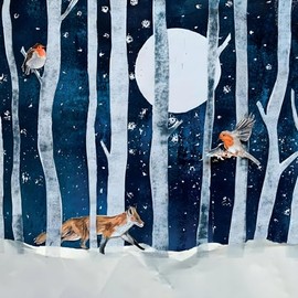 Charity Christmas Cards Pack of 8 - BHF, Marie Curie, Mind, NSPCC and Shelter - Snowy Woodland Animal Forest Scene - Festive Artistic Design - Eco-Friendly - Made in the UK