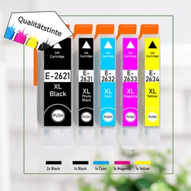 6 XL Printer Cartridges with Chip and Level Indicator for Epson Expression Premium XP-510, XP-520, XP-600, XP-605, XP-610, XP-615, XP-620, XP-625, XP-700, XP-710, XP-720, XP-800, XP-810, XP-820