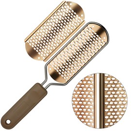 Alaoo Hornhautentferner, Hornhautraspel, Fussfeile Pediküre, Hornhauthobel, Fußfeile Aus Edelstahl, zur Entfernung von Hornhaut, abgestorbenen Haut, Feile für Fußpflege mit doppelter Füße (Roségold)