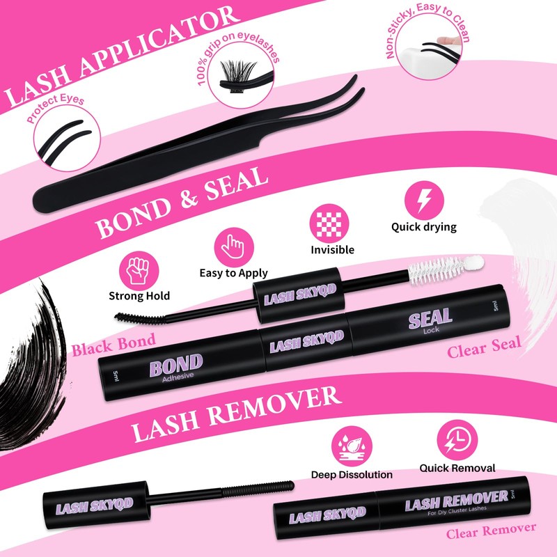 Lash Clusters Kit 3 Boxes 1925Pcs Wispy Eyelash Clusters 30D-150D/Bottom/Spiky