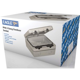Eagle IP66 13A 2-Gang Switched Outdoor Socket