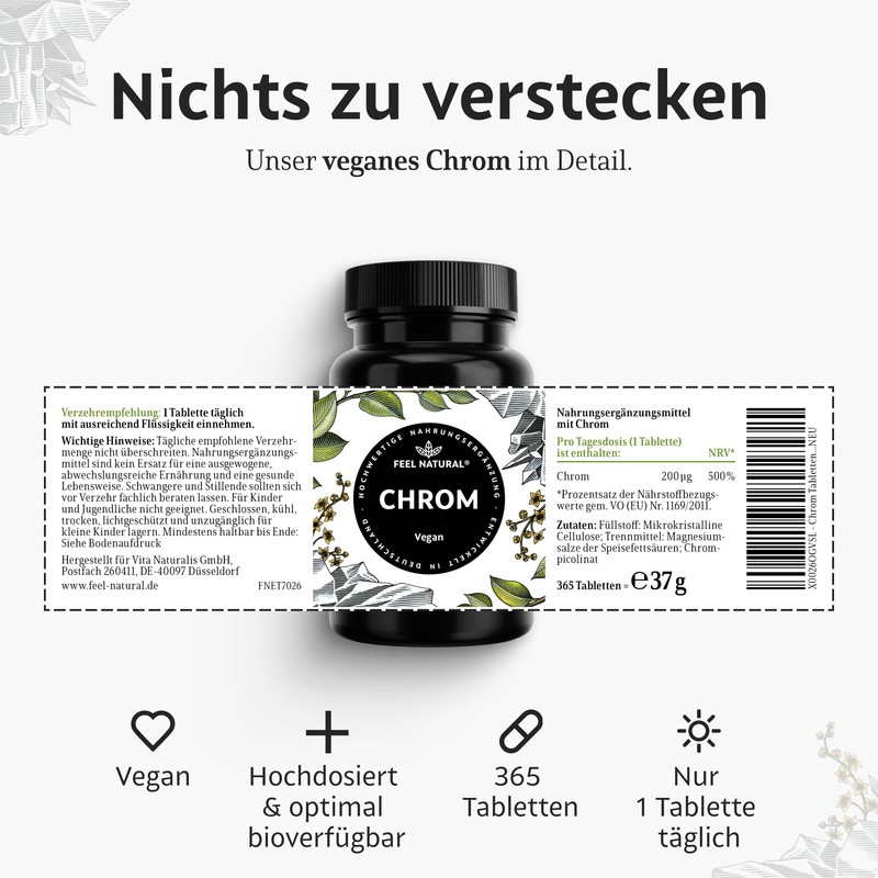 Chromium Picolinate - 365 Pieces Annual Supply - High Dose