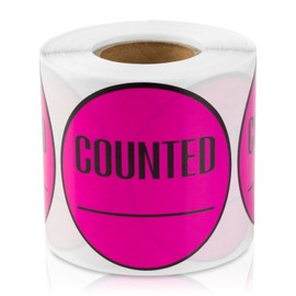600 Labels - Counted - 2 inch, Circle Dot, Round Writable Marking Counted Labels - Inventory Control (Pink) - Write On & Marking Notating Inventory Count