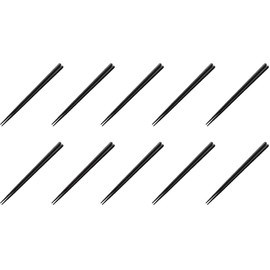 Fukui Craft Chopsticks PBT Resin Chopsticks Set Made in Japan Dishwasher Safe Hexagonal Wood Grain Chopsticks Black 8.7 inches (22.0 cm) Made in Japan (10 Pairs)