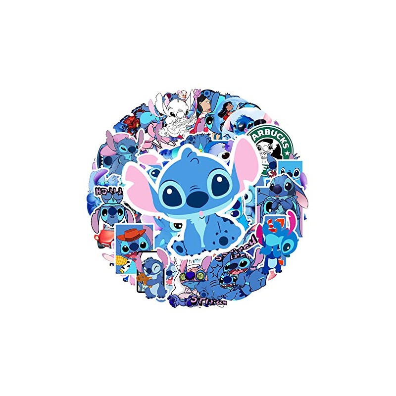 50 pegatinas de puntadas, vinilo reutilizable de dibujos animados de
