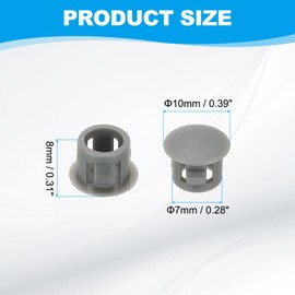 PATIKIL Plastic Hole Plugs, 48 Pcs 2/7"(7mm) Plastic Plugs Screw Hole Plug Snap Desk Grommet Buckle Knockout Locking Plugs Furniture Insert End Cap for Holes Kitchen Cabinet, Gray