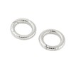 Gelirda 2Pcs Sterling Silver Spring Gate Rings Stripe Oval Snap